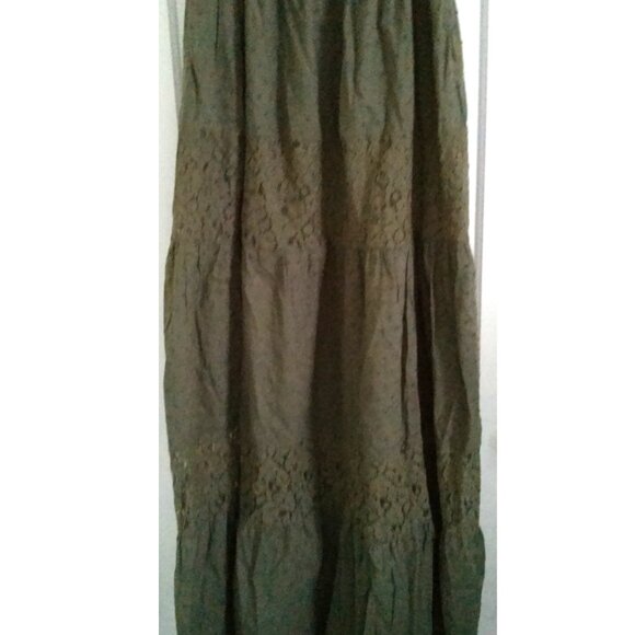 Anna-Kaci Women's Boho Lace Sleeve Smocked Maxi Dress, Olive Green, M - Picture 4 of 16